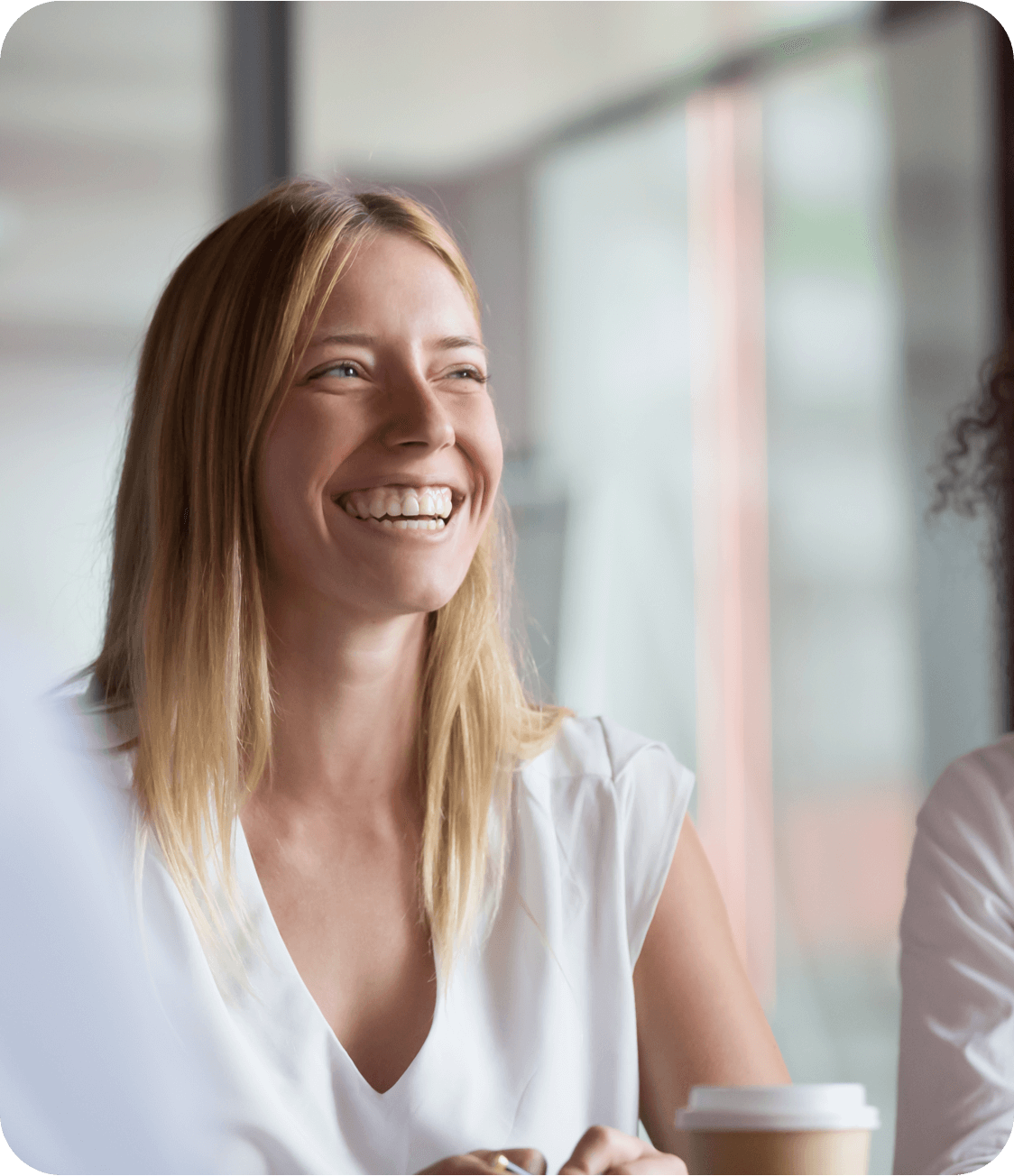 Caucasian woman smiling