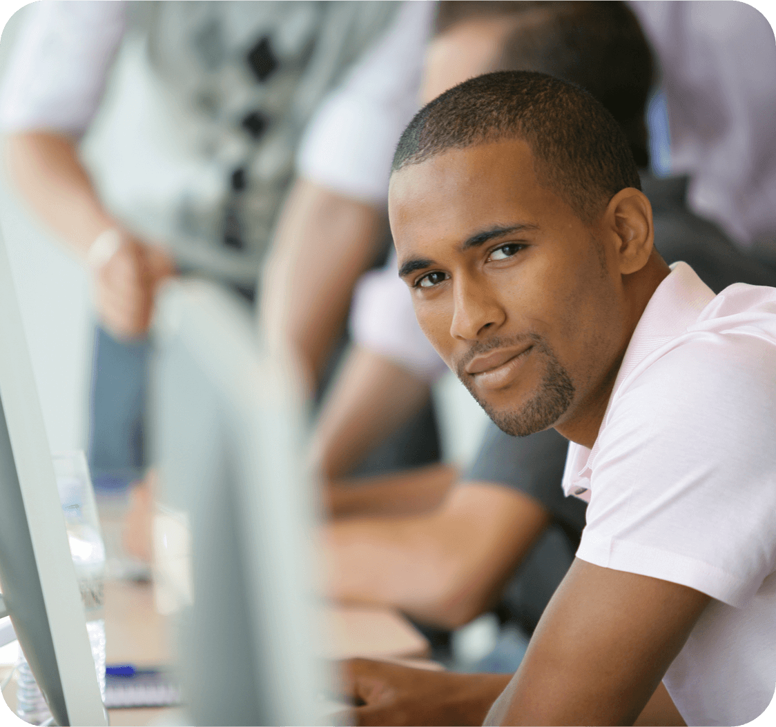 African American man smiling to the camera