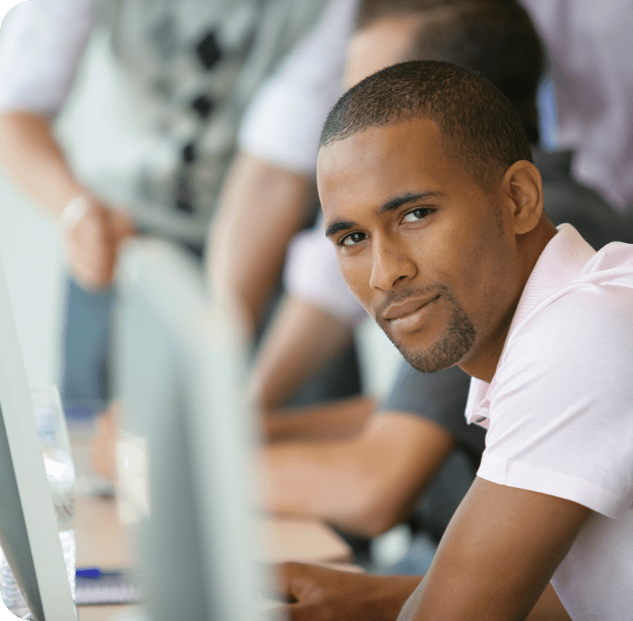 African American man smiling to the camera